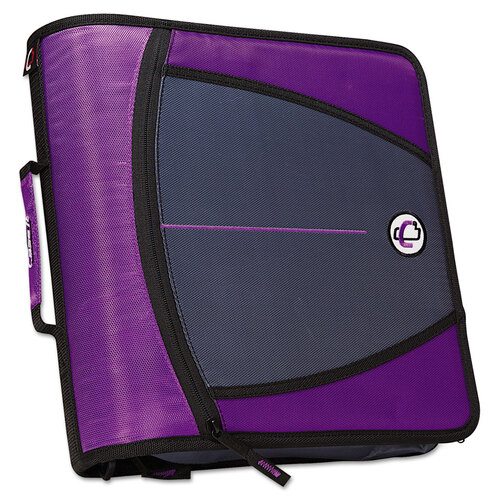 CAED145PP - Case it - Large Capacity Zipper Binder, 3 Rings, 3&quot; Capacity, 11 x 8.5, Purple