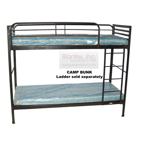 BLACAMP-SETFR - Blantex - Camp Bunk Bed with Guardrails & 4" Thick Foam Mats (2)