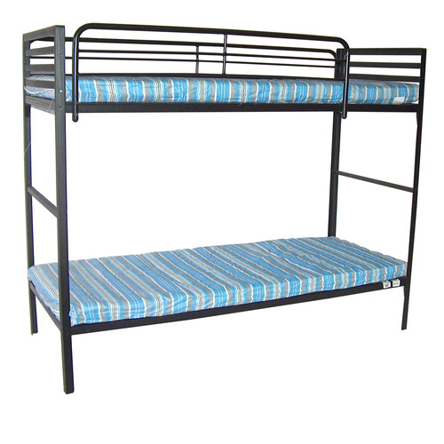 BLACAMP-SETFR - Blantex - Camp Bunk Bed with Guardrails & 4" Thick Foam Mats (2)