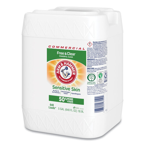 CDC3320097550 - Arm & Hammer - HE Compatible Liquid Detergent, Unscented, Free and Clear Scent, 5 gal Jug