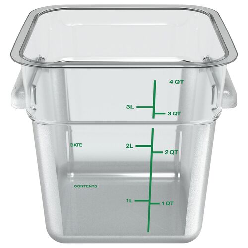 CFS1195107 - CFS BRANDS - Squares Polycarbonate Food Storage Container, 4 qt, 7.13 x 7.13 x 7.29, Clear, Plastic