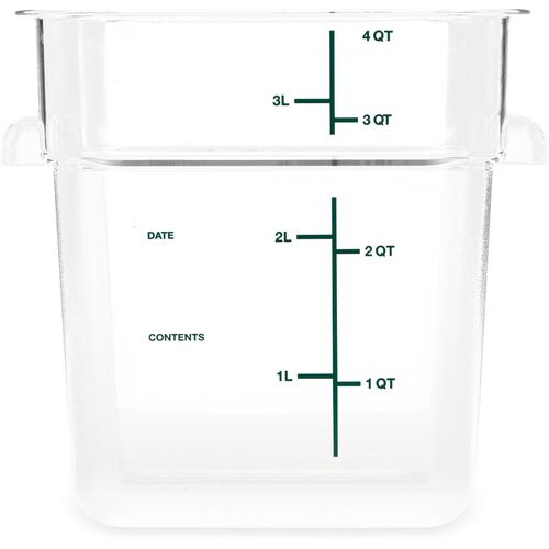CFS1195107 - CFS BRANDS - Squares Polycarbonate Food Storage Container, 4 qt, 7.13 x 7.13 x 7.29, Clear, Plastic