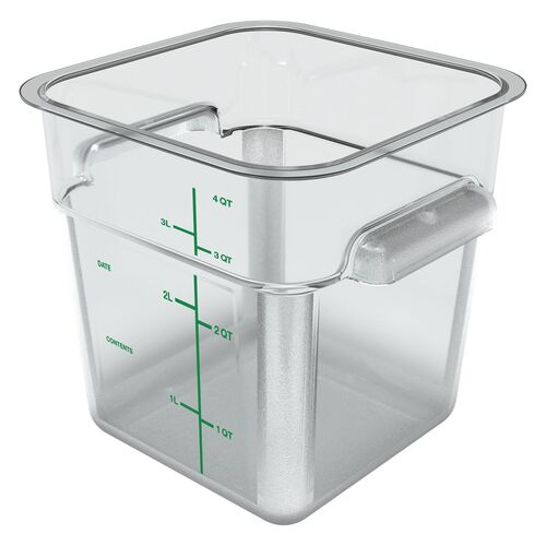 CFS1195107 - CFS BRANDS - Squares Polycarbonate Food Storage Container, 4 qt, 7.13 x 7.13 x 7.29, Clear, Plastic