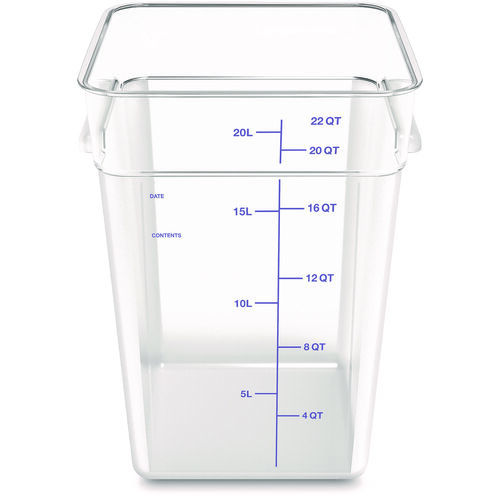 CFS1195607 - CFS BRANDS - Squares Polycarbonate Food Storage Container, 22 qt, 11 13 x 11.13 x 15.72, Clear, Plastic