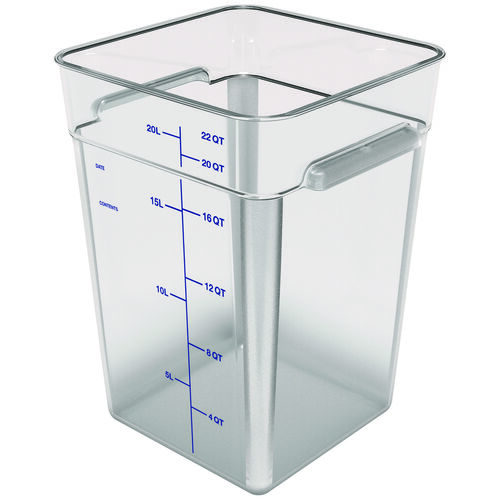 CFS1195607 - CFS BRANDS - Squares Polycarbonate Food Storage Container, 22 qt, 11 13 x 11.13 x 15.72, Clear, Plastic