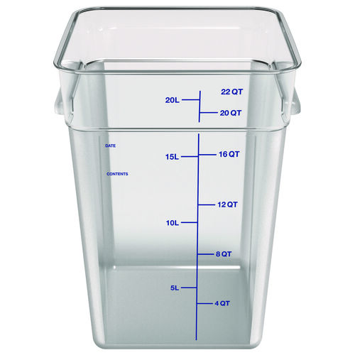 CFS1195607 - CFS BRANDS - Squares Polycarbonate Food Storage Container, 22 qt, 11 13 x 11.13 x 15.72, Clear, Plastic