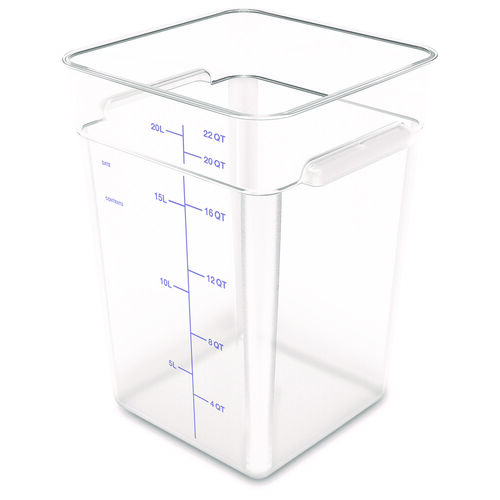 CFS1195607 - CFS BRANDS - Squares Polycarbonate Food Storage Container, 22 qt, 11 13 x 11.13 x 15.72, Clear, Plastic