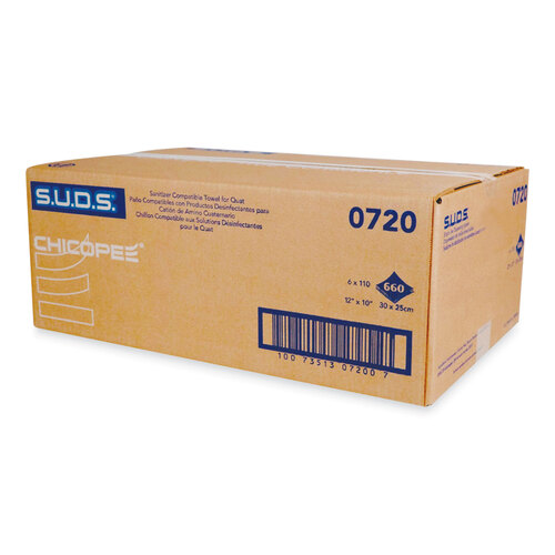 CHI0720 - Chicopee - S.U.D.S. Single Use Dispensing System Towels For Quat, 10 x 12, Unscented, White, 110/Roll, 6 Rolls/Carton