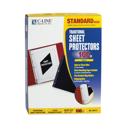 CLI03213 - C-Line Products - Traditional Polypropylene Sheet Protectors, Standard Weight, 11 x 8.5, 100/Box