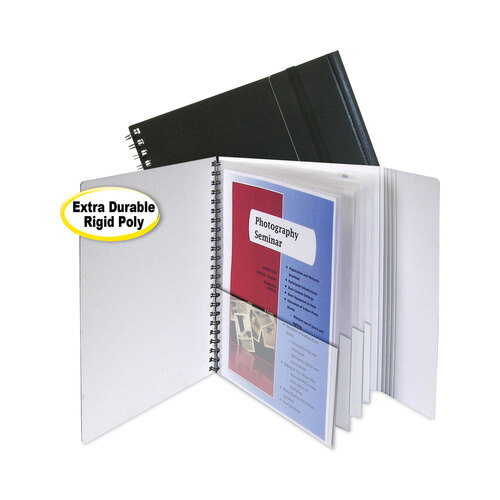 CLI32881 - C-Line Products - Eight-Pocket Portfolio with Security Flap, Polypropylene, 8.5 x 11, Black/White