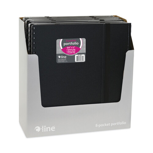 CLI32881 - C-Line Products - Eight-Pocket Portfolio with Security Flap, Polypropylene, 8.5 x 11, Black/White
