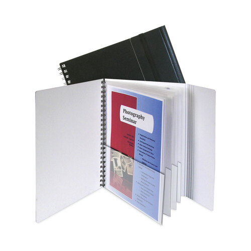 CLI32881 - C-Line Products - Eight-Pocket Portfolio with Security Flap, Polypropylene, 8.5 x 11, Black/White