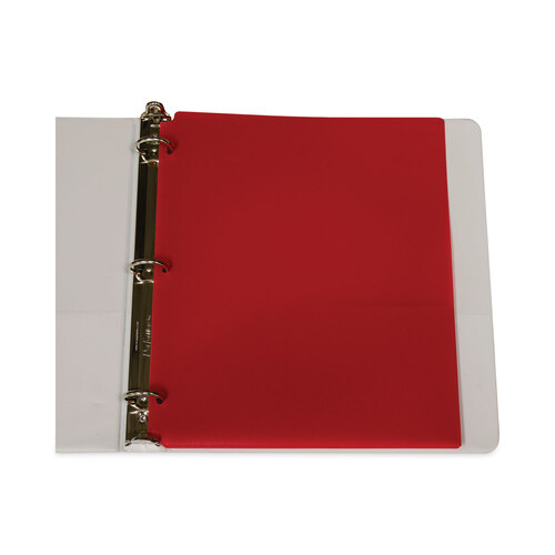CLI33934BX - C-Line Products - Two-Pocket Heavyweight Poly Portfolio Folder, 3-Hole Punch, 11 x 8.5, Red, 25/Box