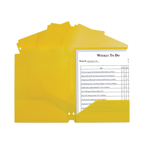 CLI33936BX - C-Line Products - Two-Pocket Heavyweight Poly Portfolio Folder, 3-Hole Punch, 11 x 8.5, Yellow, 25/Box