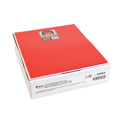 CLI33954BX - C-Line Products - Two-Pocket Heavyweight Poly Portfolio Folder, 11 x 8.5, Red, 25/Box