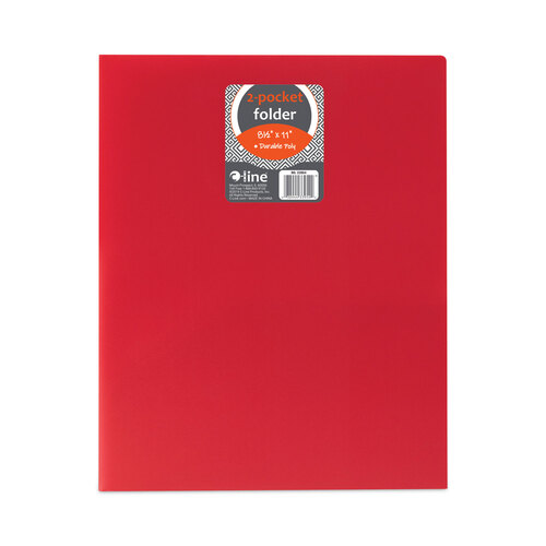 CLI33954BX - C-Line Products - Two-Pocket Heavyweight Poly Portfolio Folder, 11 x 8.5, Red, 25/Box