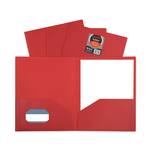 CLI33954BX - C-Line Products - Two-Pocket Heavyweight Poly Portfolio Folder, 11 x 8.5, Red, 25/Box