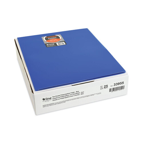 CLI33955BX - C-Line Products - Two-Pocket Heavyweight Poly Portfolio Folder, 11 x 8.5, Blue, 25/Box