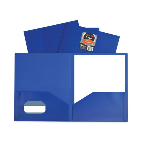 CLI33955BX - C-Line Products - Two-Pocket Heavyweight Poly Portfolio Folder, 11 x 8.5, Blue, 25/Box