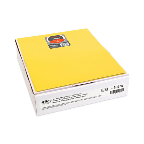 CLI33956BX - C-Line Products - Two-Pocket Heavyweight Poly Portfolio Folder, 11 x 8.5, Yellow, 25/Box
