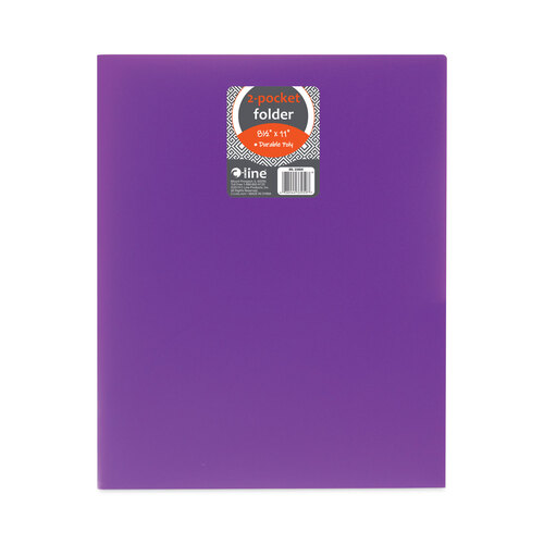 CLI33959BX - C-Line Products - Two-Pocket Heavyweight Poly Portfolio Folder, 11 x 8.5, Purple, 25/Box