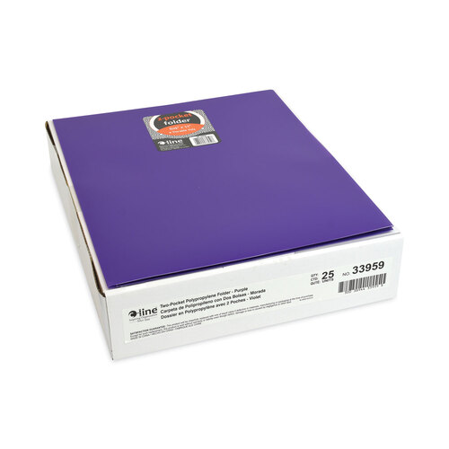 CLI33959BX - C-Line Products - Two-Pocket Heavyweight Poly Portfolio Folder, 11 x 8.5, Purple, 25/Box