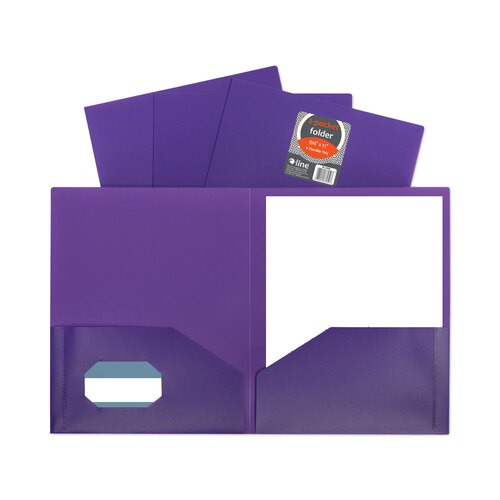 CLI33959BX - C-Line Products - Two-Pocket Heavyweight Poly Portfolio Folder, 11 x 8.5, Purple, 25/Box