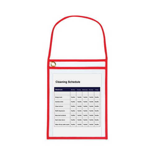 CLI41924 - C-Line Products - 1-Pocket Shop Ticket Holder w/Setrap and Red Stitching, 75-Sheet, 9 x 12, 15/Box