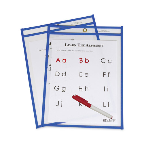 CLI43915 - C-Line Products - Stitched Shop Ticket Holders, Top Load, Super Heavy, Clear, 9&quot; x 12&quot; Inserts, 15/Box
