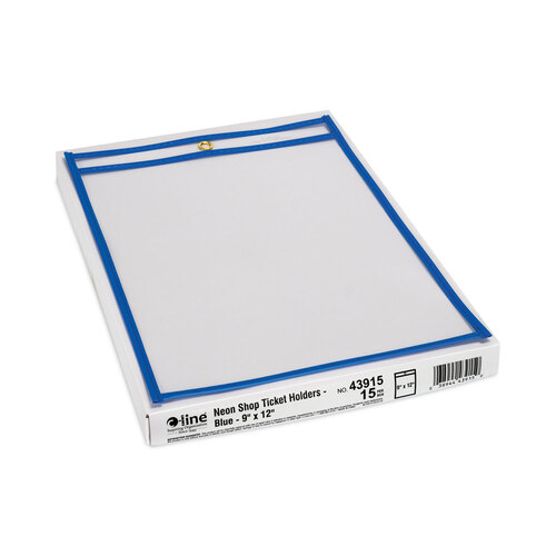 CLI43915 - C-Line Products - Stitched Shop Ticket Holders, Top Load, Super Heavy, Clear, 9&quot; x 12&quot; Inserts, 15/Box