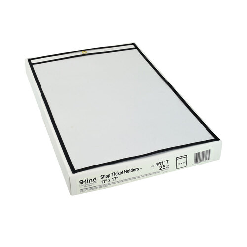 CLI46117 - C-Line Products - Shop Ticket Holders, Stitched, Both Sides Clear, 75&quot;, 11 x 17, 25/Box