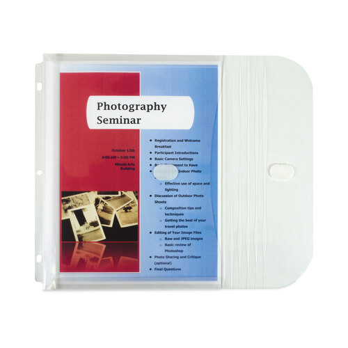 CLI57537 - C-Line Products - Poly Binder Pockets, 9.25 x 11.5, Clear, 5/Pack