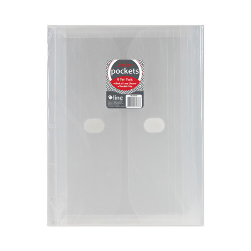 CLI57537 - C-Line Products - Poly Binder Pockets, 9.25 x 11.5, Clear, 5/Pack