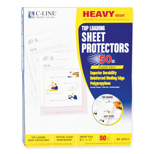 CLI62013 - C-Line Products - Heavyweight Polypropylene Sheet Protectors, Clear, 2&quot;, 11 x 8.5, 50/Box