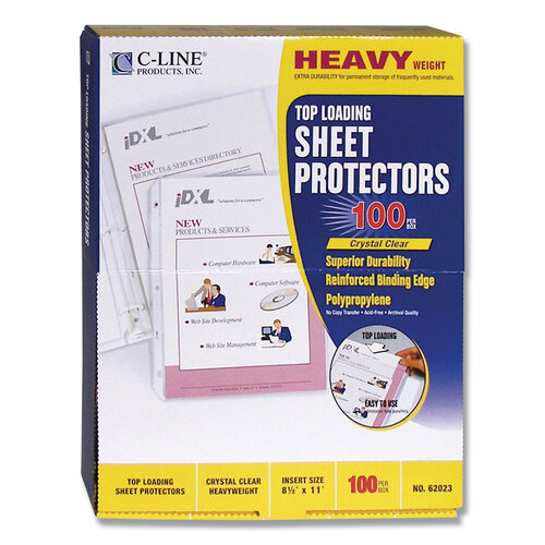 CLI62023 - C-Line Products - Heavyweight Polypropylene Sheet Protectors, Clear, 2&quot;, 11 x 8.5, 100/Box
