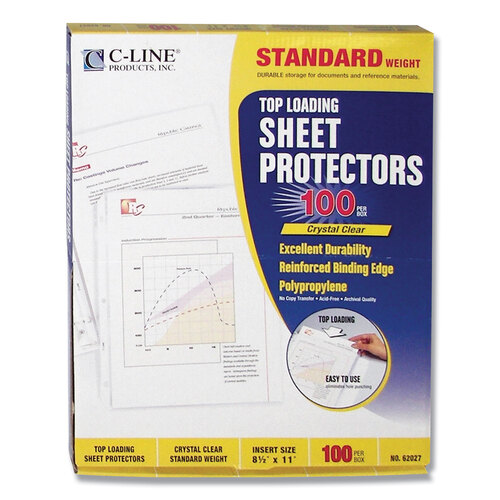 CLI62027 - C-Line Products - Standard Weight Polypropylene Sheet Protectors, Clear, 2&quot;, 11 x 8.5, 100/Box