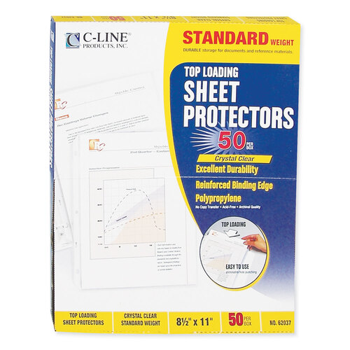 CLI62037 - C-Line Products - Standard Weight Polypropylene Sheet Protectors, Clear, 2&quot;, 11 x 8.5, 50/Box