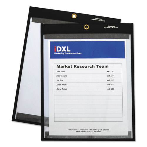 CLI85912 - C-Line Products - Magnetic Stitched Shop Ticket Holders, Clear, 75&quot;, 9 x 12, 25/Box