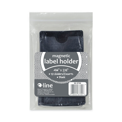 CLI87700 - C-Line Products - Slap-Stick Magnetic Label Holders, Side Load, 4.25 x 2.5, Black, 10/Pack