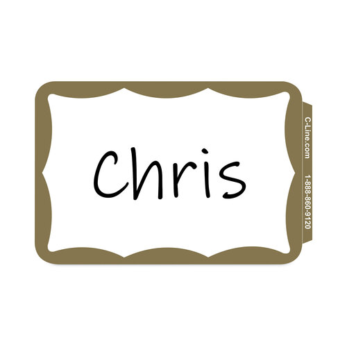 CLI92266 - C-Line Products - Self-Adhesive Name Badges, 3.5 x 2.25, Gold, 100/Box