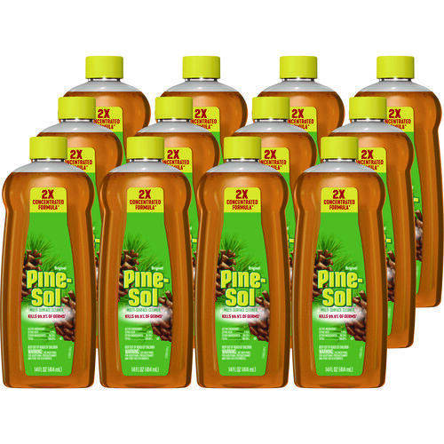 Multi-Surface Cleaner Disinfectant Concentrated, Pine Scent, 14 oz Bottle, 12/Carton