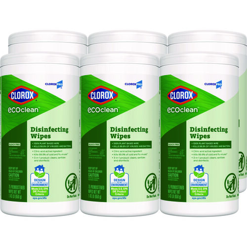 EcoClean Disinfecting Wipes 8 x 7 Unscented 6/Carton - Betty Mills