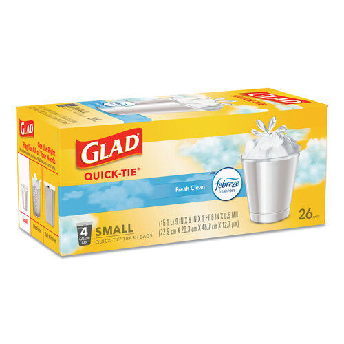 Glad Garbage Bags, Medium, 8 Gallon, Paper & Plastic