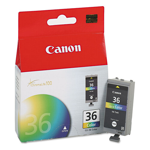 CNM1511B002 - Canon - CLI36 (CLI-36) Ink Tank, 100 Page-Yield, Tri-Color