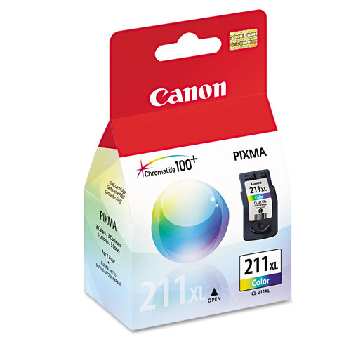 CNM2975B001 - Canon - 2975B001 (CL-211XL) High-Yield Ink, 349 Page-Yield, Tri-Color