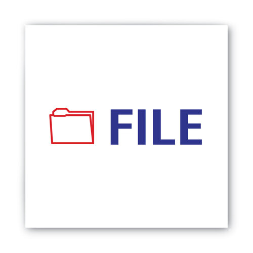 COS035534 - Consolidated Stamp - Pre-Inked Shutter Stamp, Red/Blue, FILE, 1.63 x 0.5