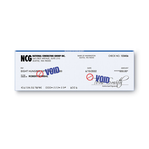 COS035539 - Consolidated Stamp - Pre-Inked Shutter Stamp, Red/Blue, VOID, 1.63 x 0.5