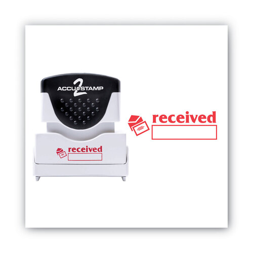 COS035570 - Consolidated Stamp - Pre-Inked Shutter Stamp, Red, RECEIVED, 1.63 x 0.5