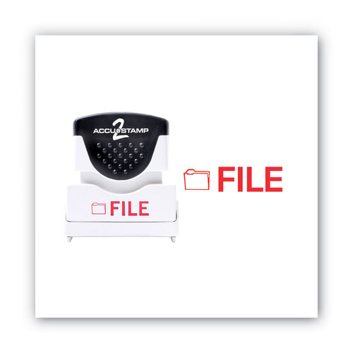 COS035576 - Consolidated Stamp - Pre-Inked Shutter Stamp, Red, FILE,.63 x 0.5