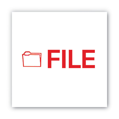 COS035576 - Consolidated Stamp - Pre-Inked Shutter Stamp, Red, FILE,.63 x 0.5